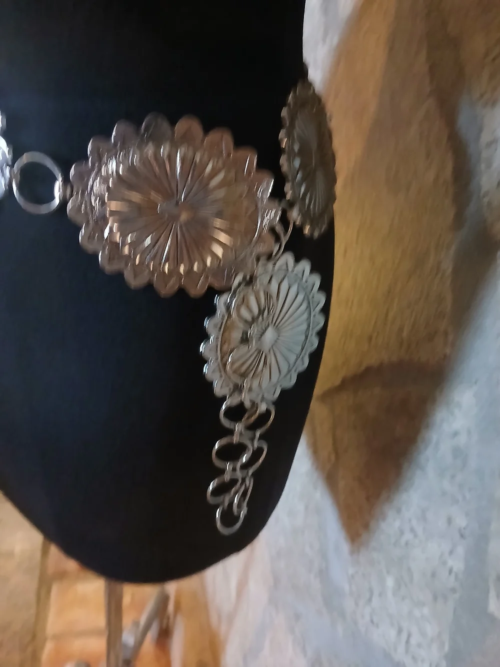Silver Concho Waist Chain Belt - Women's Accessory